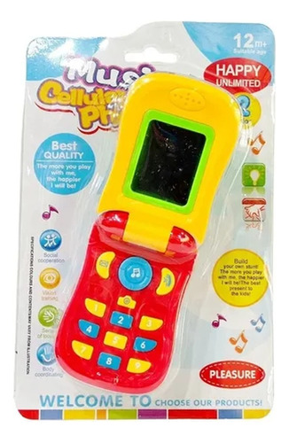 Telefono Celular Infantil Luz Sonido E Imagen Con Tapita