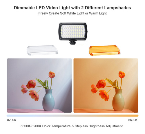 . Luz De Vídeo Led Regulable Portátil Con Soporte For