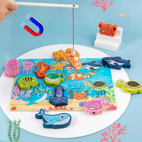 Puzzle Reversible 3 En 1 Pesca Magnética 3d