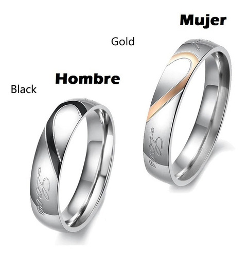 2 Anillos De Compromiso Para Pareja En Diseño Corazón Único