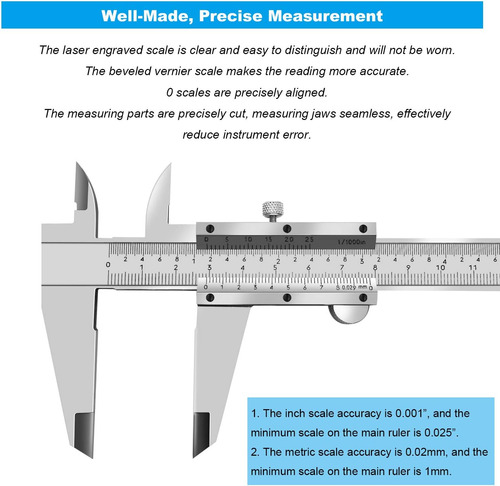 Zlksker 8 Pulgadas De Calibración Vernier Micrómetro De 8 De