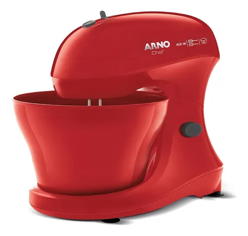Batidora Chef Arno 5 vel 400w bowl resistente 5 litros rojo