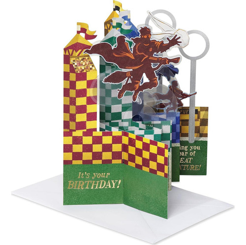 Tarjeta Pop Up Cumpleaños Harry Potter Quidditch