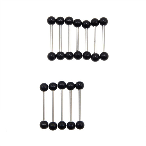 Piercing Barbells Uv Color Negro Mix De Medidas 100 Unds