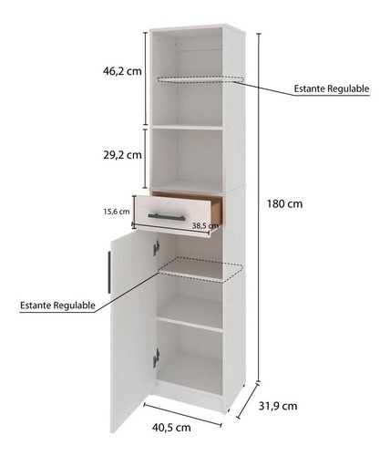Imagen 7 de 7 de Despensero Con Puerta Baja G14 Rack