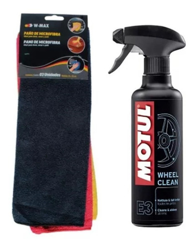 Panos Microfibra Limpeza Wurth C/3 + Motul Mc Care E3 Whell