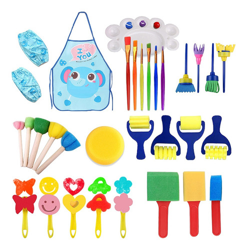 Set De Pintura Arte Para Pintar Para Niños 32 Pcs Azul 