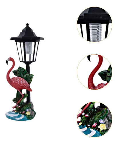 Figura De Flamenco De Patio, Luz Solar Con Energía,