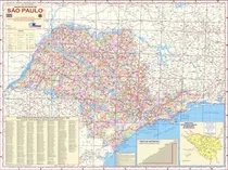 Comprar Mapa Geográfico Político E Rodoviário Do Estado De São Paulo - Gigante Medindo 1.2m X 90cm Dobrado - Turismo Viagens E Entregas - Equipe Multivendas