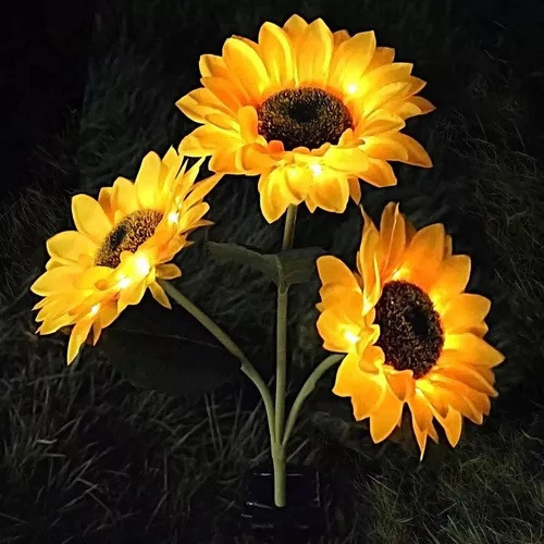 2kit Lâmpada De Gramado Para Decoração De Girassol, Led