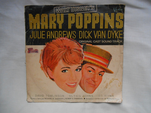 Antiguo Disco De Vinilo De Mary Poppins Disney