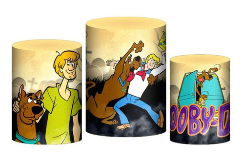 Trio Capa Cilindro Scooby Doo 3d Em Tecido Com Elástico