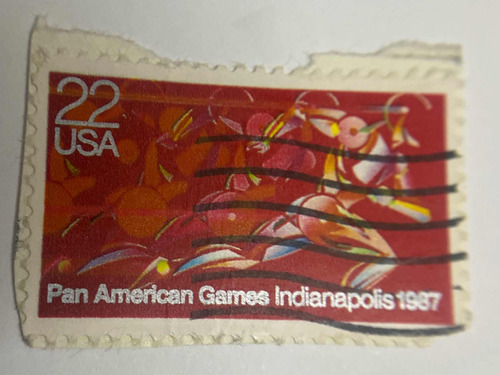 Sello Postal Usa 1987 Pan American Games Indianapolis
