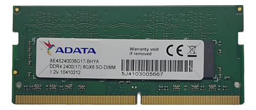 Memoria Adata Ddr4 8gb Notebook Pc4-2400t 1rx8 1.2v
