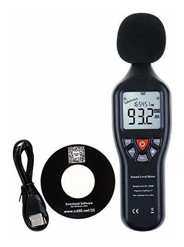 Profesional Decibel Meter, Medidor De Sonido Digital Con Ret