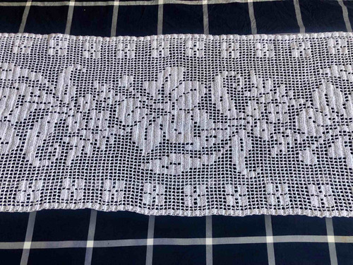 Camino De Mesa Tejido Con Hilo Crochet Mercerizado 140x42cm