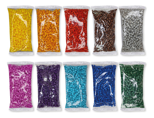10,000 Cuentitas Beads 10 Bolsas Colores A Diámetro 5 Mm Largo 5