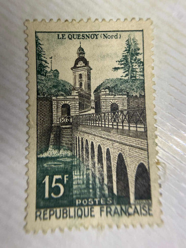 Sello Postal De Francia Le Quesnoy 1957