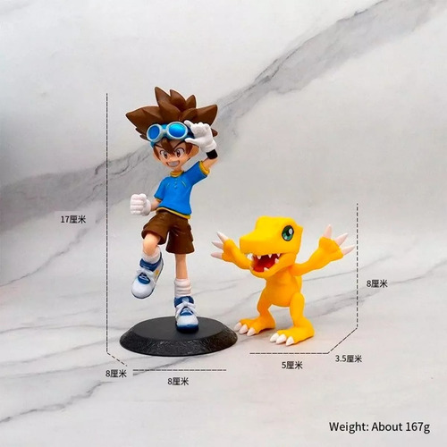 Set 8 Figuras Digimon Agumon Patamon Gatomon Gabumon