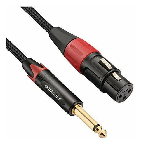 Colicoly Cable De Micrófono Xlr Hembra A 1/4 Ts Mono Jack De