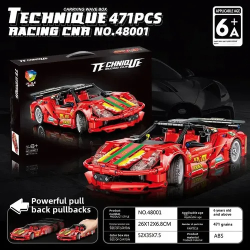 Bloques De Construcción Ferrari Bugatti Lamborghini 26 Cm Ferrari Rojo