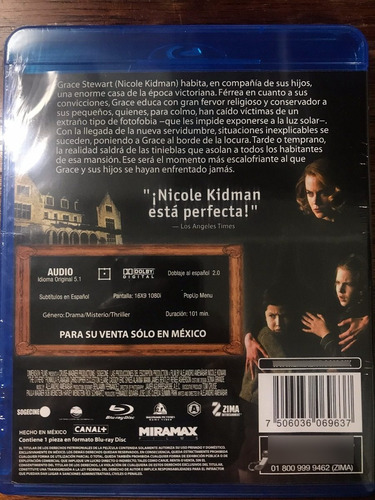 Imagen 2 de 3 de Blu-ray Los Otros / The Others / De Alejandro Amenabar