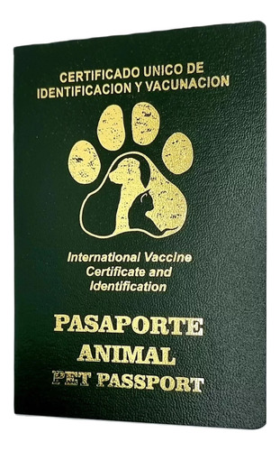 Cartilla De Vacunación Para Perros Y Gatos/ Pasaporte