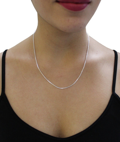 Imagen 6 de 10 de Cadena De Plata 925 Para Mujer 45cm Tipo Veneciana Agálea