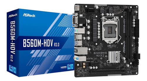 Placa Madre Asrock B560m Hdv R3.0 Lga 1200 Color Negro