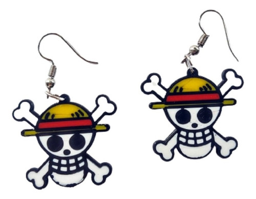 Aros 3d One Piece Calavera Con Sombrero