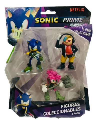 Muñeco Sonic Prime Pack X3 Figuras Coleccion Ar1 2020 Ellobo