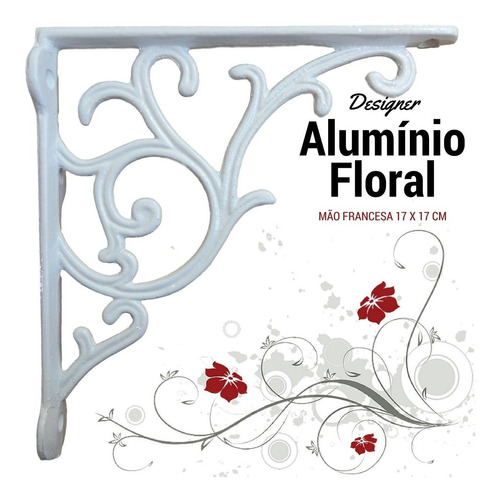 Suporte Mão Francesa Prateleira Floral Aluminio Antiga 2 Und