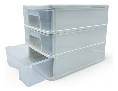Gaveteiro Organizador Multiuso 3 Gavetas 35x25x29 Cm Branco