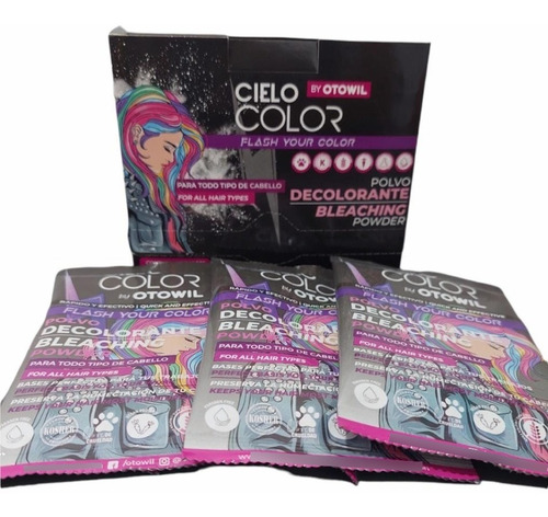 Imagen 3 de 4 de Polvo Decolorante Cielo Color X30g .- Caja X12uni