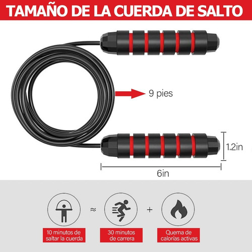 Imagen 4 de 7 de Cuerda Para Saltar Fácil De Ajustar, Mango Cómodo