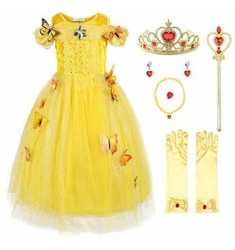 Vestido Princesa Mariposa Para Niñas