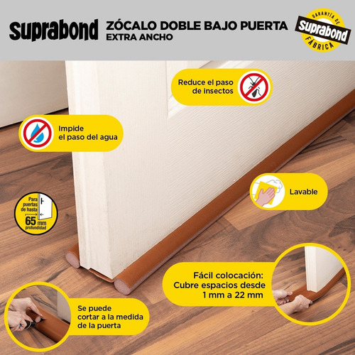 Imagen 3 de 10 de Zócalo Burlete Suprabond Doble Extra Ancho 120cm - Marrón