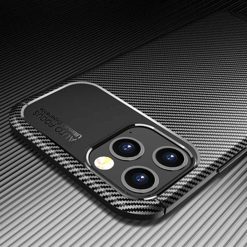 Capa Capinha Fibra De Carbono Para iPhone 12 E 12 Pro 6.1 Cor Marrom