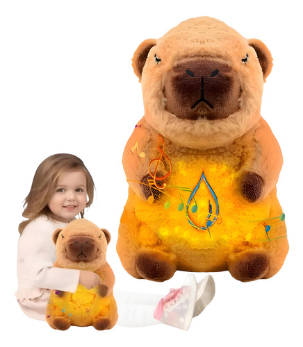 Peluche Capibara Que Respira + Peluche Capibara Con Manta Marrón Claro