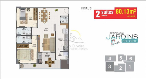 Imagem 15 de 22 de Apartamento Com 2 Dorms, Canto Do Forte, Praia Grande - R$ 394 Mil, Cod: 2809 - V2809
