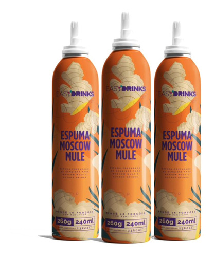 3x Espuma De Gengibre Moskow Mule Easy Drinks 200ml