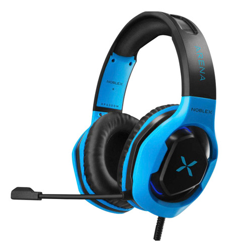 Auriculares Gamer Noblex Hp600gm X Sound Microfono Luces Led Color Negro Color de la luz Azul