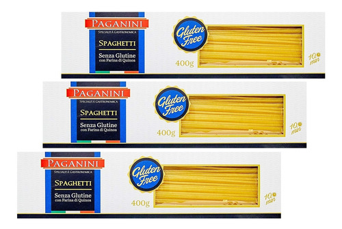 3x Macarrão Spaghetti S/ Gluten Paganini 400g Original