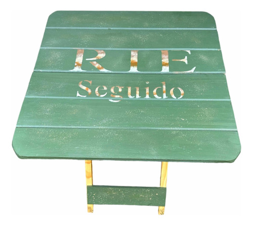 Mesa Plegable Verde Con Frases