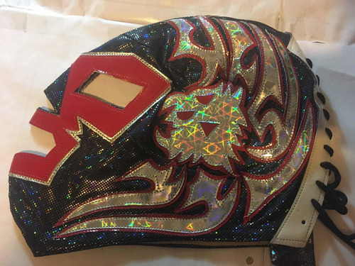 Máscara Dr. Wagner Jr. Semiprofesional Negro Con Rojo (Usado)