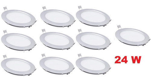 Pack 10 Foco Panel Plafon Led Embutido Redondo 24w