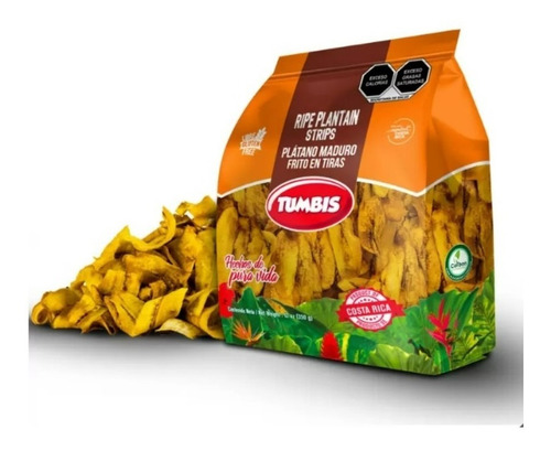 Platano Frito Maduro En Tiras Botana Bolsa 350g Libre Gluten