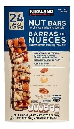 Barras De Nueces Kirkland Signature® 24 Piezas De 40gr C/u