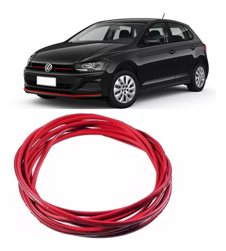 Friso Vermelho Grade E Parachoque Polo 19 20 21 Tsi Gti Gts