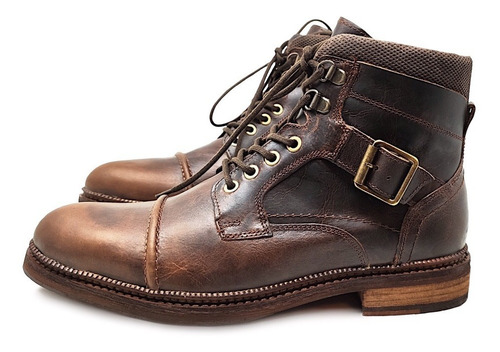 Imagen 2 de 10 de Bota Para Caballero Cintas Y Hebillas Piel Vacuno Premium
